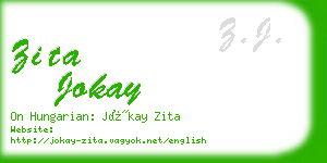 zita jokay business card